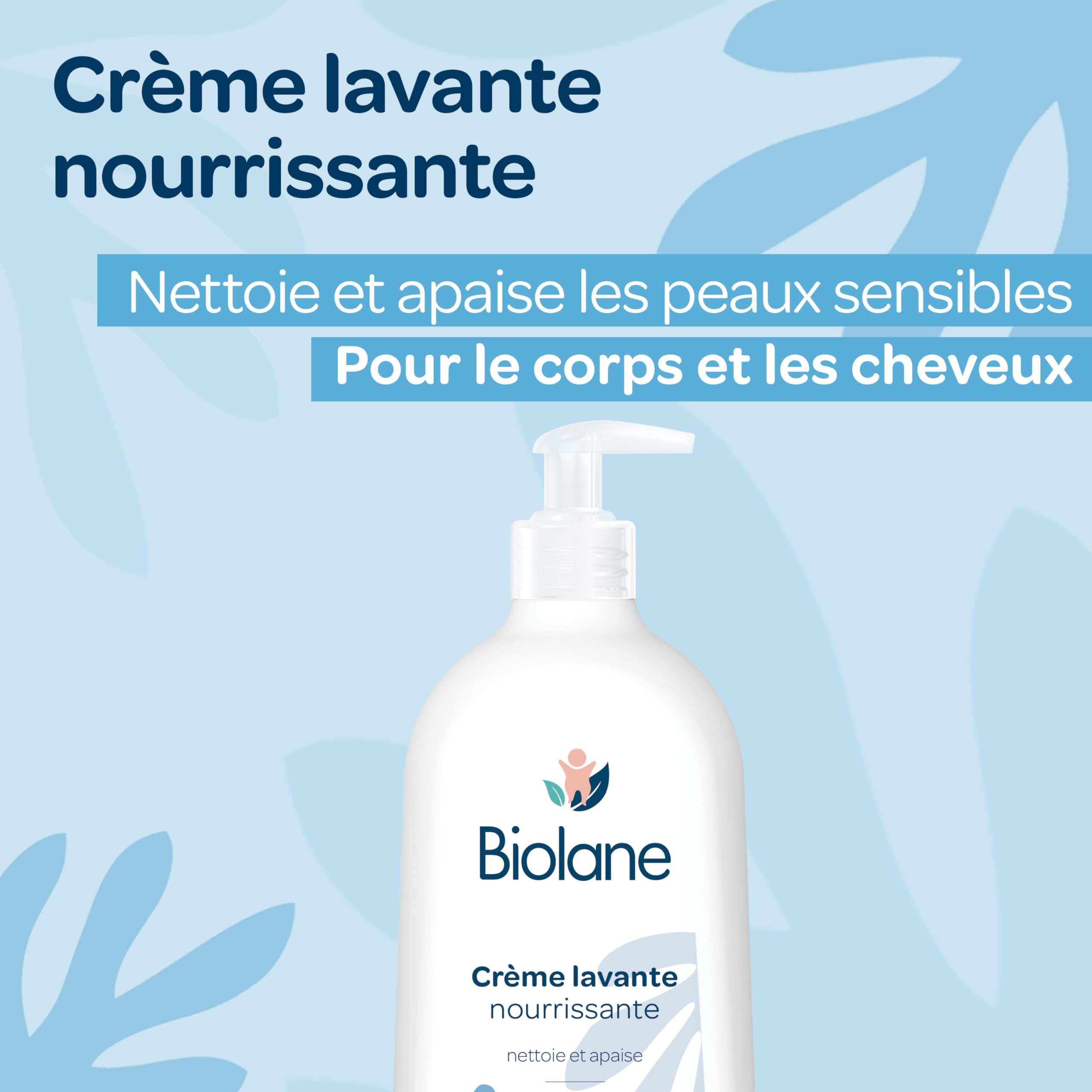 BIOLANE Crème Lavante Nourrissante Bébé Corps et Cheveux 750 ml Gel Douche Doux Peau Sensible