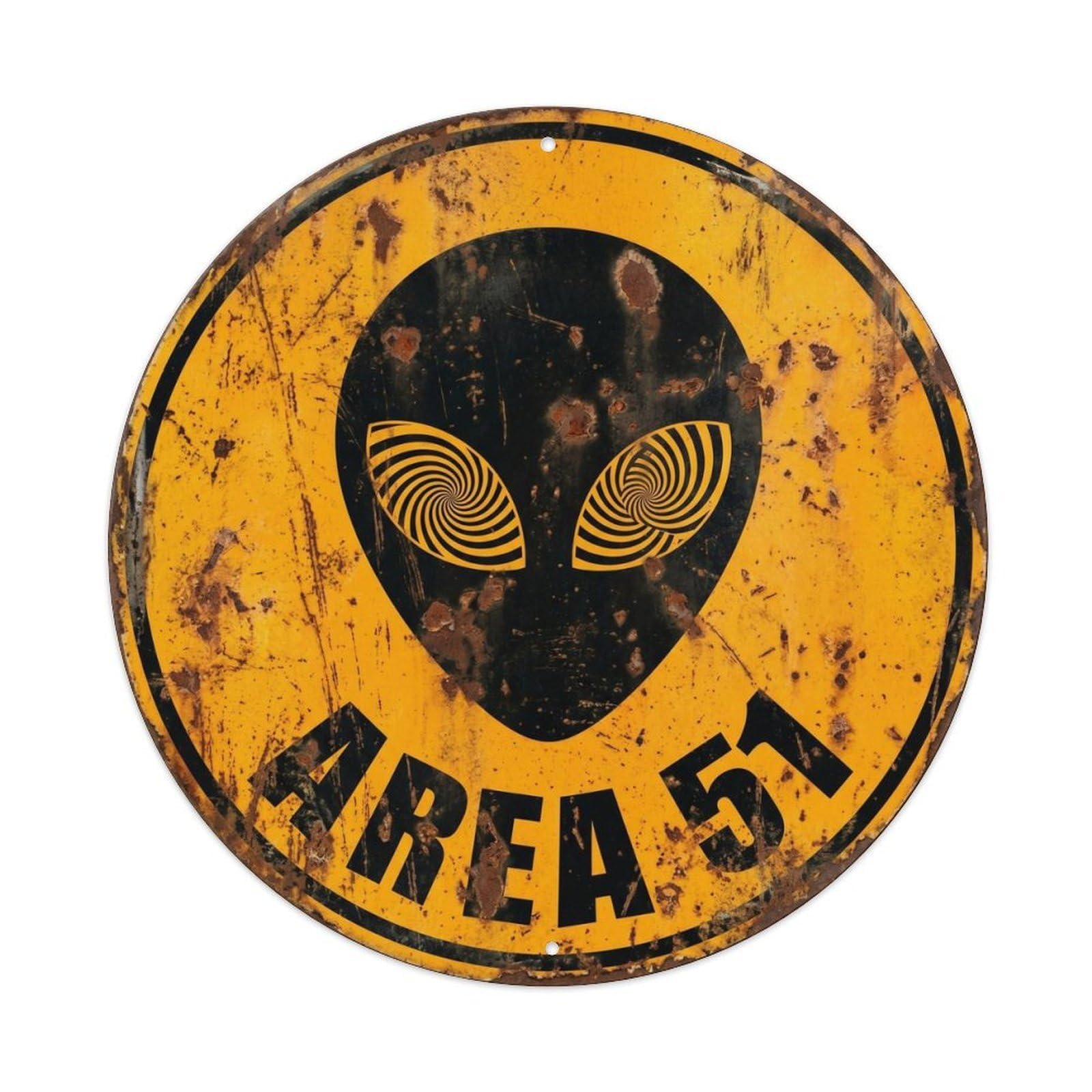 Area 51 Alien Eyes Mystery Portrait Signal Metal Tin Sign