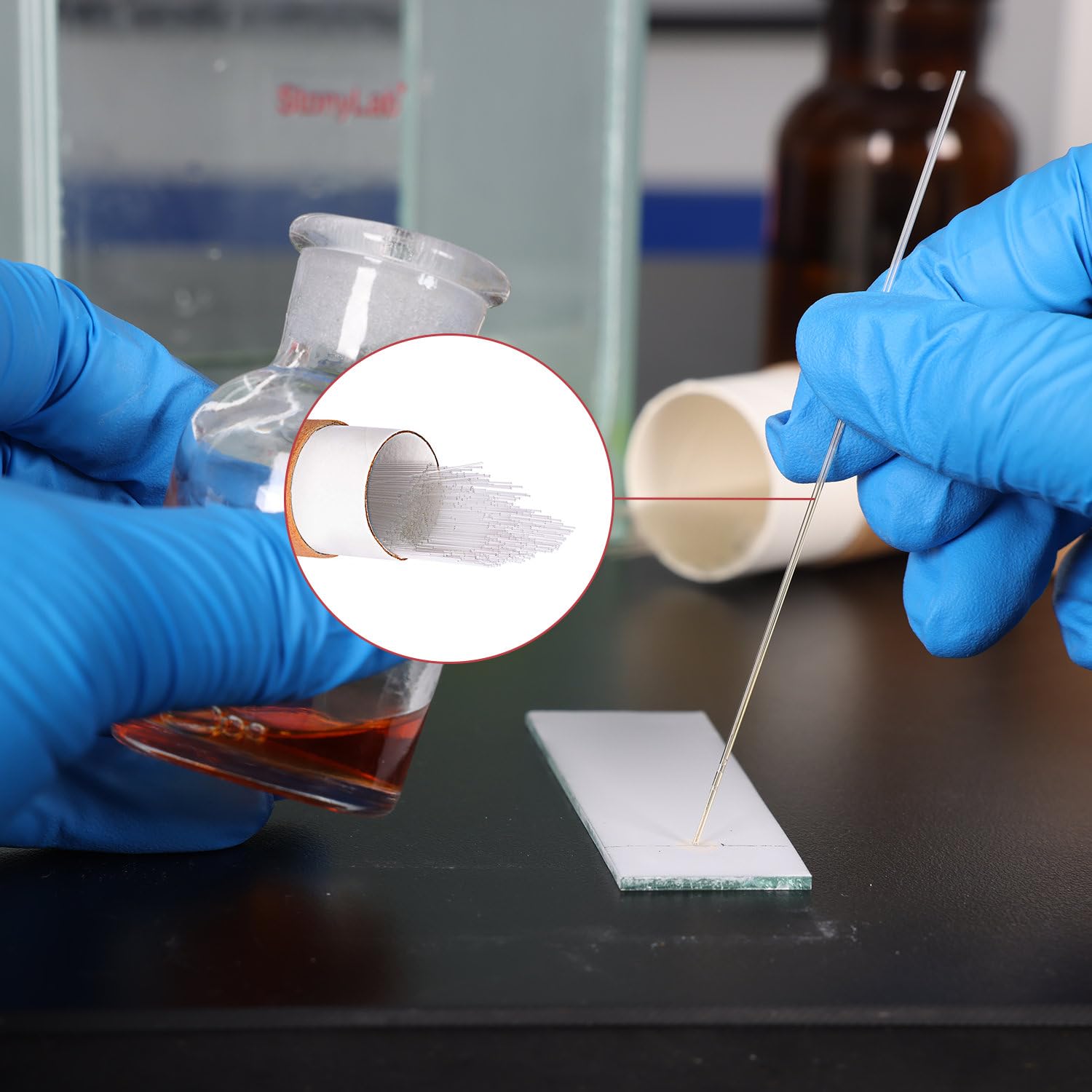stonylab Tubo Capilar de Cristal, Micro Pipetas de Vidrio de 100 mm, Glass Capillary Tubes Tubo de Transferencia Capilar con ID de 0,3 mm y OD de 0,5 mm para TLC Spotting, Paquete de 2