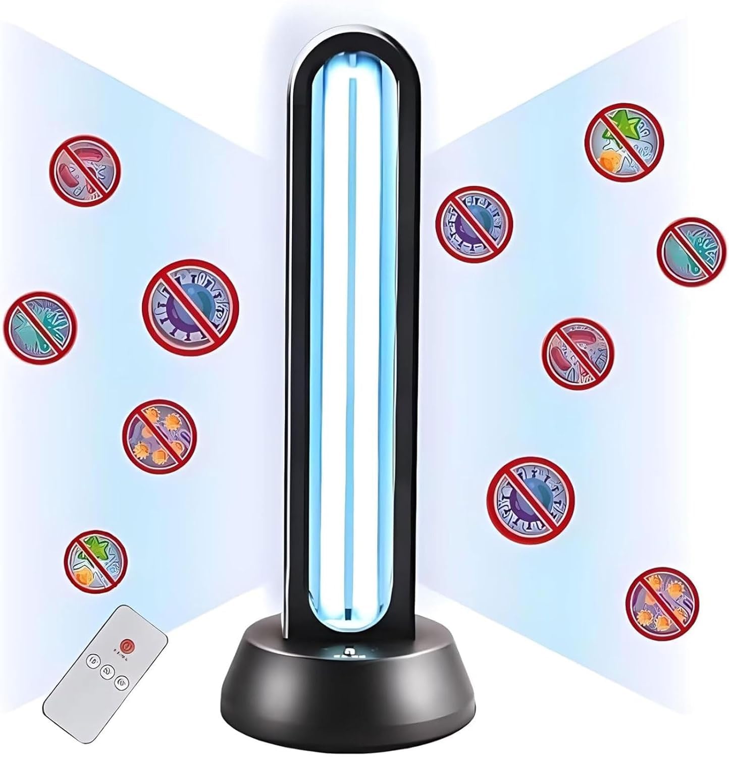Uvc Germicida UV, Lámpara Uvc, Lámpara Temporizador De Control Remoto Dispositivo De Detección De Radar Desinfección Esterilizador UV Limpia Y Elimina La Muerte Libre Moho Gripe, Ácaros del