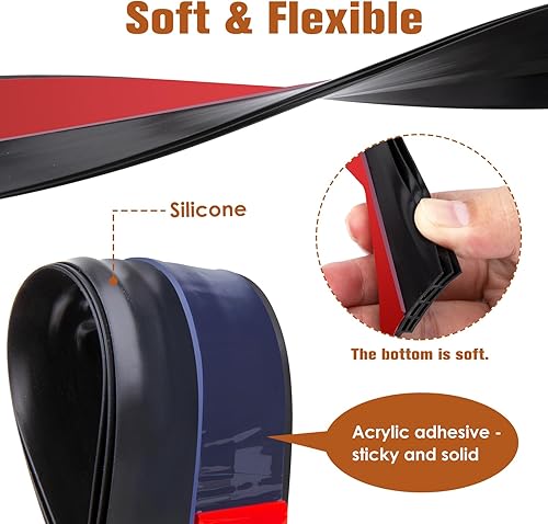 Miniatura 3 de YOUSHARES Excluidor de puerta para sello de puerta, 2 pulgadas de ancho x 39 pulgadas de largo, tapón de goma para barrido de puerta para