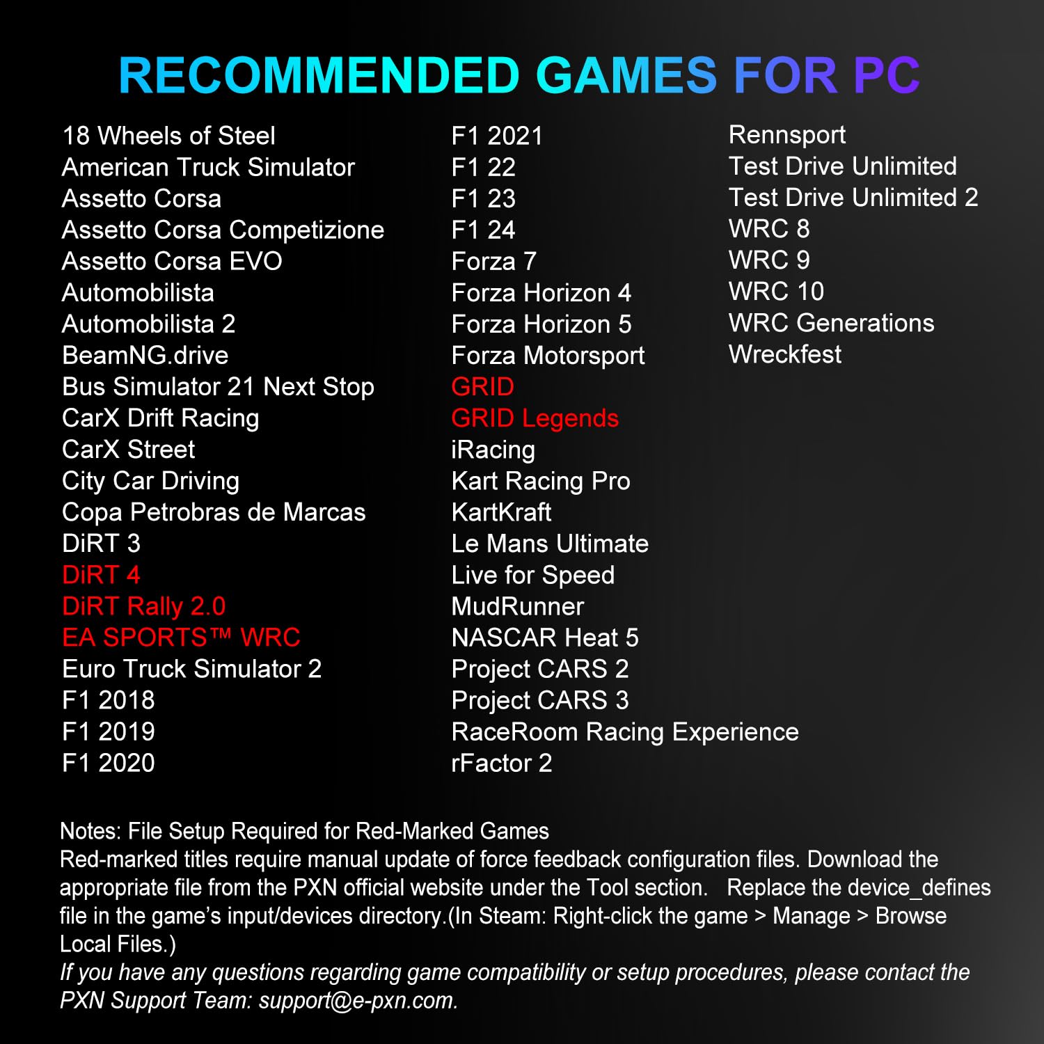 PXN W DS R2 Volante da Corsa – Compatibile con basi Direct Drive VD6 e VD10 – Rilascio rapido, 4 palette, indicatore RGB, pelle in microfibra – 30 cm corona piatta