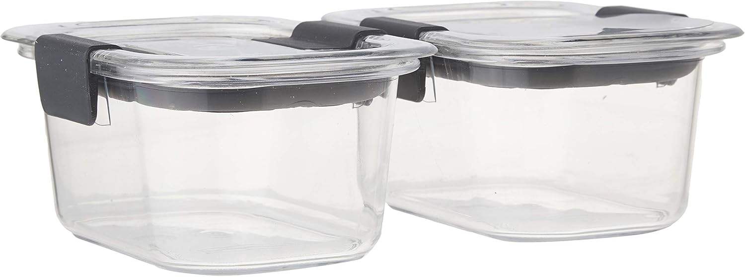 Rubbermaid Leak-Proof Brilliance Food Storage Set | 9.6 Cup Plastic Containers with Lids | Microwave and Dishwasher Safe, 2-Pack, Clear: Kitchen & Dining
