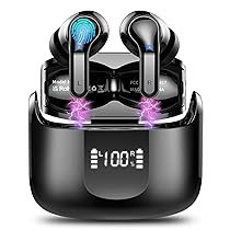 Ordtop Cuffie Bluetooth, 2026 Auricolari Bluetooth 5.4 con 4 HD ENC Cancellazione Rumore Mics, 40 Ore HiFi Stereo Cuffiette Bluetooth con LED Display, IP7 Impermeabili Cuffie Wireless per AndroidOS