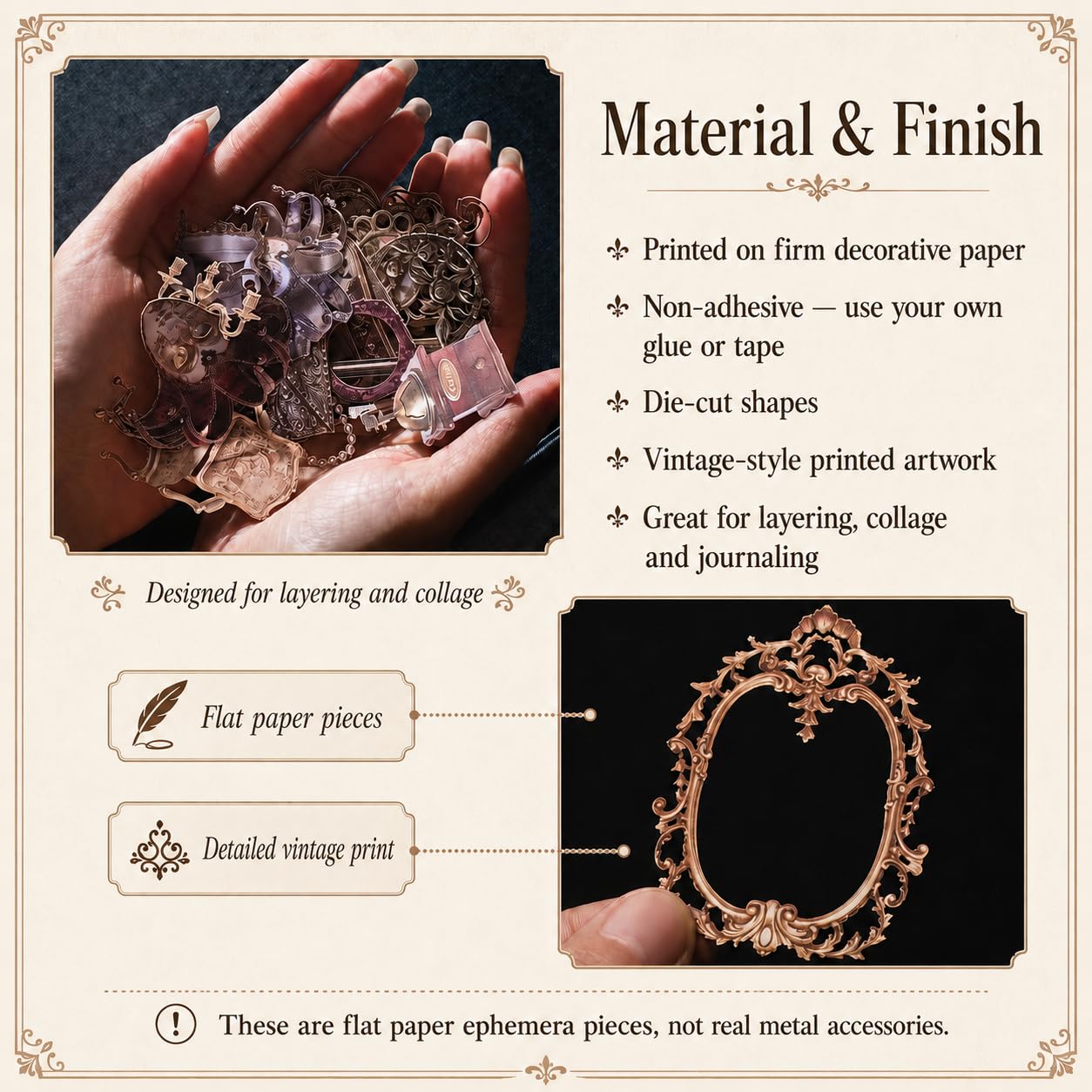 Vintage Scrapbooking Paper - 120 Pcs -4 Vintage Scrapbooking Paper - 120 Pcs -4