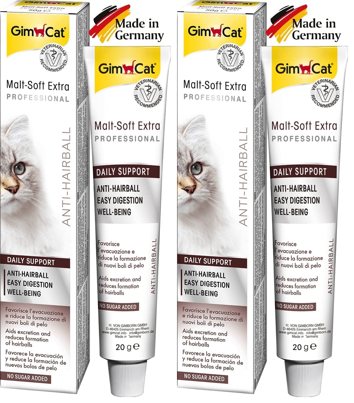 GimCat Malt Soft Extra Kediler İçin Tamamlayıcı Mama, Zengin Protein 20 g (2 paketi)