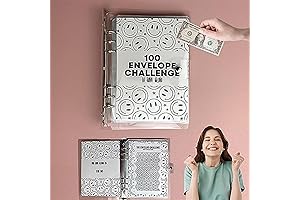 1-Piece 100 Envelope Saving Challenge Binder