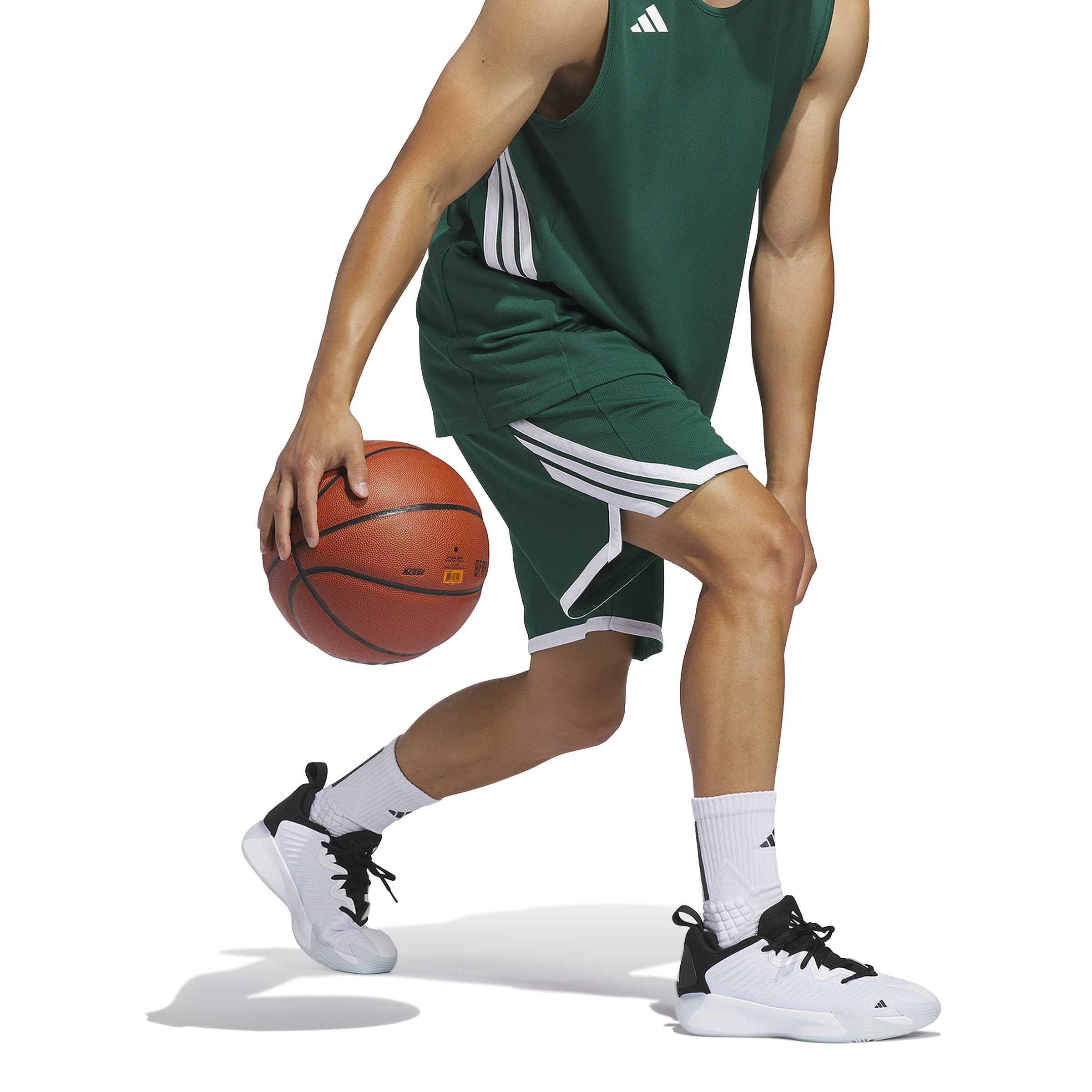 adidas Hombre M Everyday Pro Bball Short Shorts, Team Dark Green/White, XL