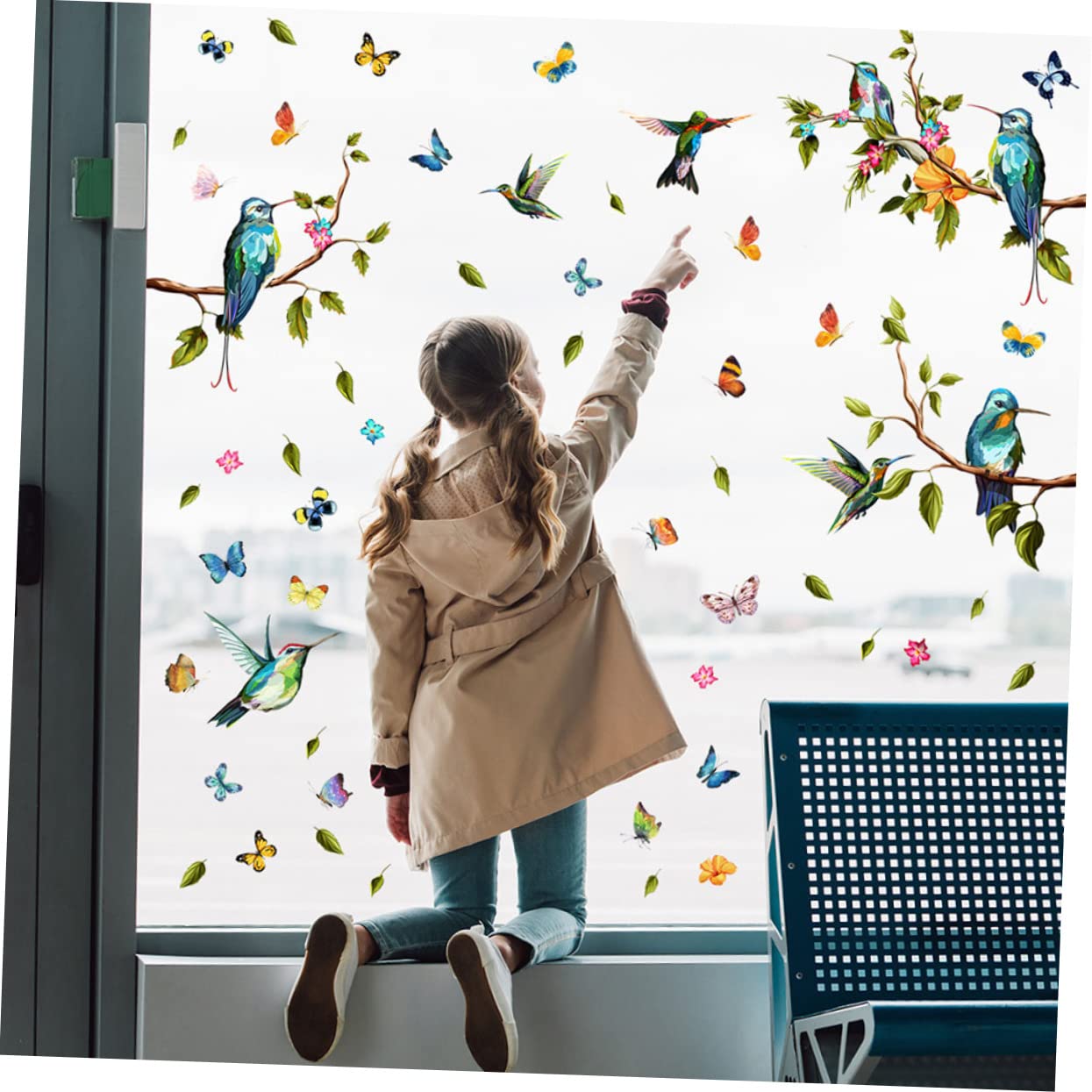 PRETYZOOM 3sätze Hummingbird Fenstersticker Statische Deko Mit Bunten Vögeln Und Schmetterlingen Für Kreative Fenstergestaltung Abnehmbar Und Rückstandsfrei