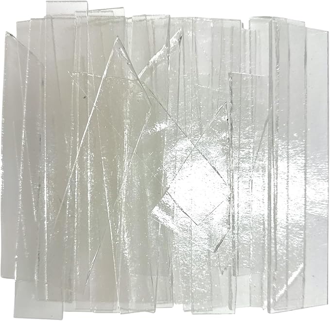 2 LB COE 96 Clear Glass Scraps Strips - System 96 Fusing Glass Scraps Strips