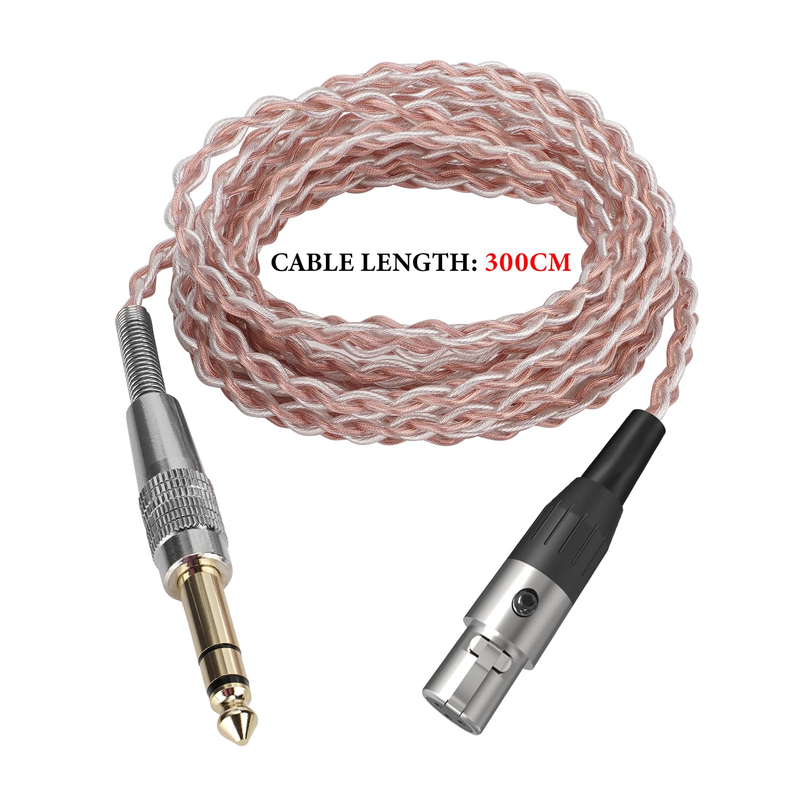 GEEKRIA Cavo audio di ricambio upgrade placcato argento Apollo compatibile con Beyerdynamic DT 900 PRO X, DT 770 PRO X, 6,35 mm/3,5 mm – cavo per cuffie per amplificatore da desktop (10 ft / 3 m)