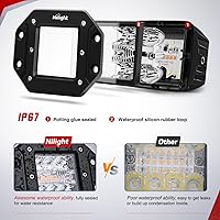 Vista 6 de Nilight Cápsulas de luz LED de montaje empotrado, 2 unidades de 42 W, color blanco ámbar, 3 modos de iluminación, luces antiniebla, haz combinado