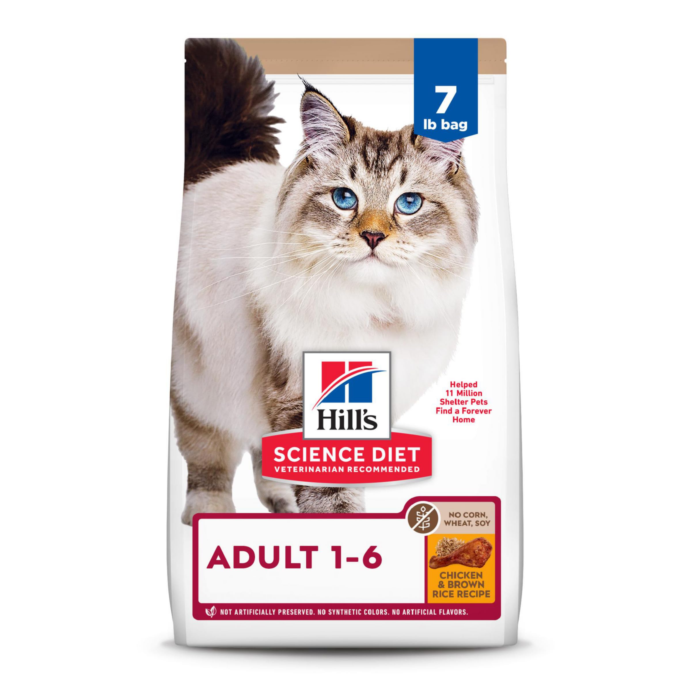 ( best before: 04/2026)Hill's Science Diet Adult 1-6, Adult 1-6 Premium Nutrition, Dry Cat Food, No Corn, Wheat, Soy Chicken & Brown Rice Recipe, 7 lb Bag