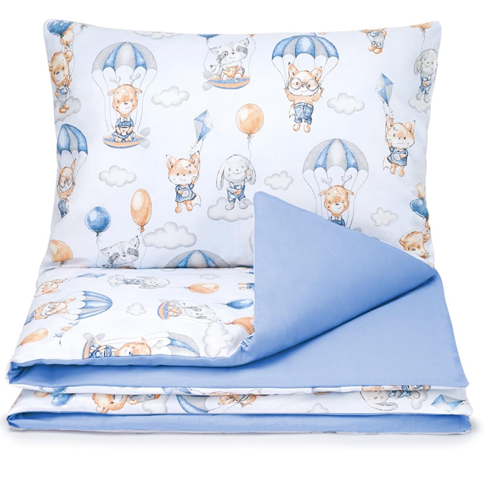 BABYSAFE Baby Cot Bed Duvet Cover Set Boys 120 X 90 with Toddler Pillowcase 40x60 Cm 100% Cotton - Image 4
