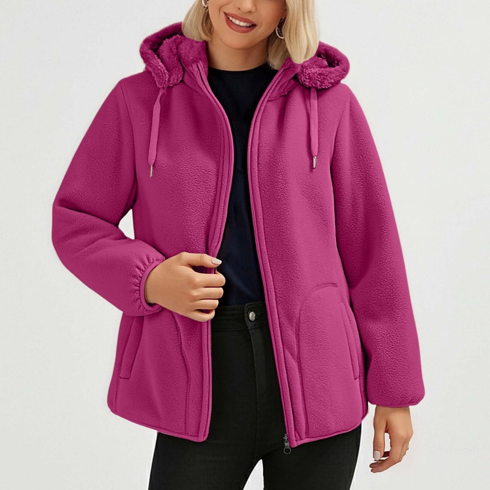 Générique Sweat Femme Capuche Zippé,Sweat à Capuche Polaire pour Femme Chaud éPais Doublé Confortable Doux DéContracté IdéAl pour l'hiver