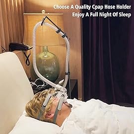 LONYEON CPAP Hose Holder - CPAP Hose Hanger for Bed Avoid Tangling and Prevent Blockage,Keeps The Air Hose Up and Away from Your Face and Arms to Make You Sleep Better,Black