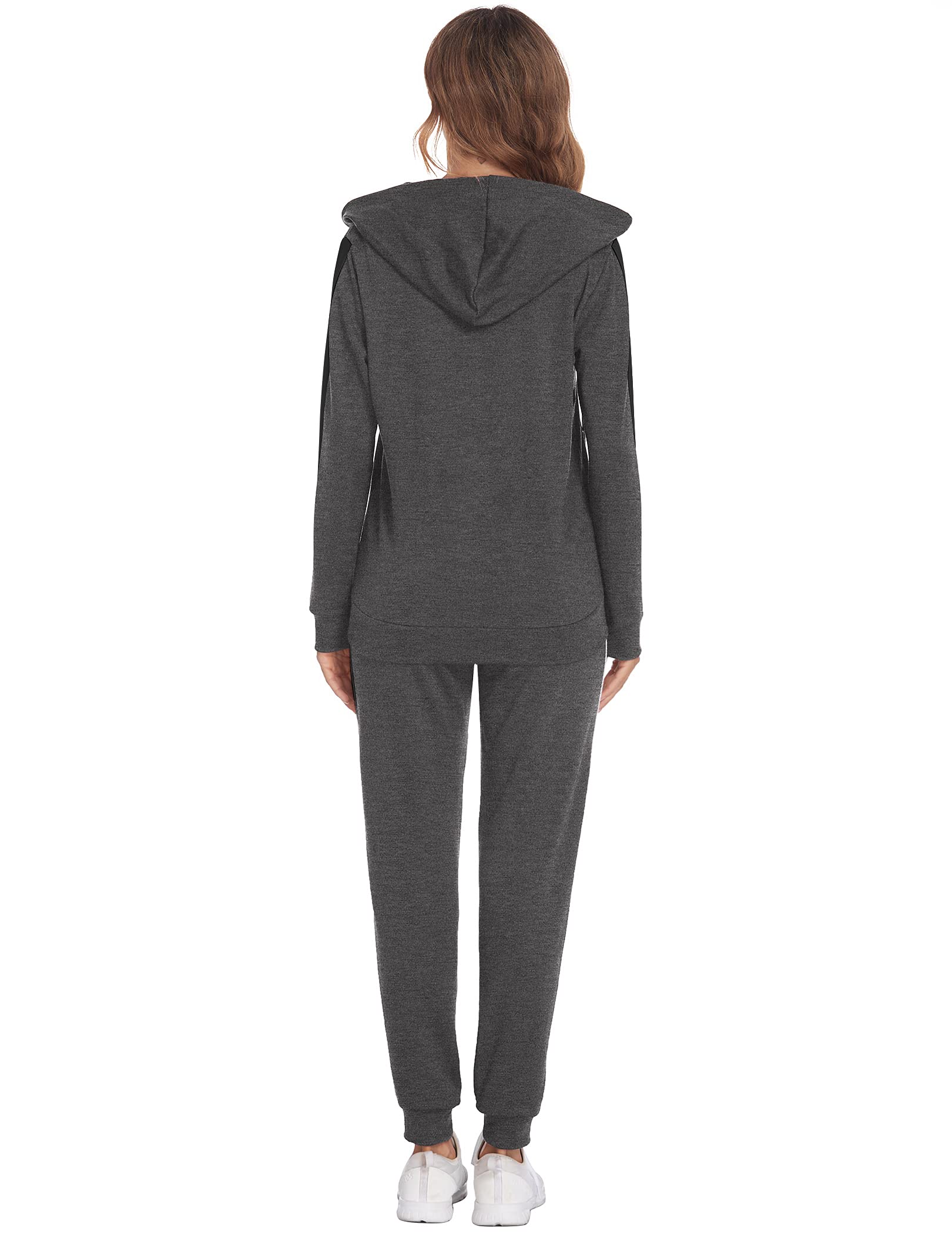 Parabler Dres do joggingu, damski, dwuczęściowy dres treningowy, dres damski, dres sportowy, poliester, dres rekreacyjny, kurtka z kapturem i spodnie sportowe, rozmiar S-XXL
