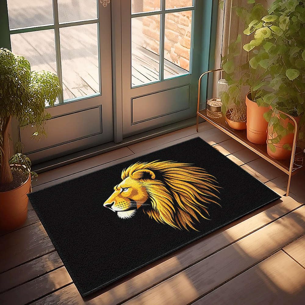 Tapis de salle de bain lion pour décorer un dortoir ou une chambre