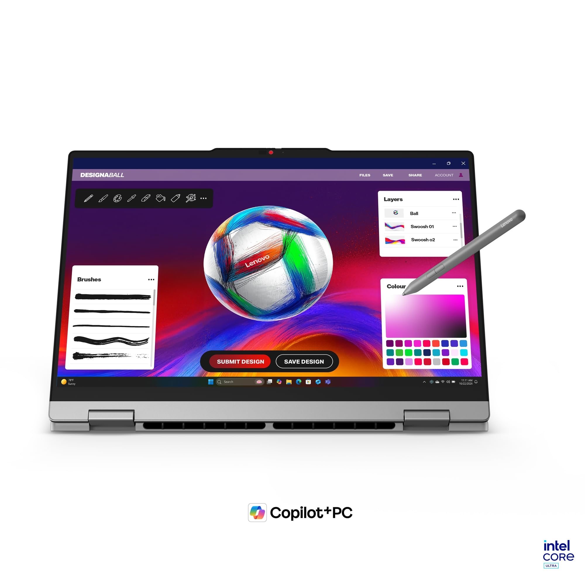 Lenovo IdeaPad 5i 2-in-1 Laptop | Copilot+ PC | 15.3" WUXGA Touch Display | Intel Core Ultra 7 355 | 16GB RAM | 1TBSSD | Integrierte Intel Grafik | Windows 11 | QWERTZ | Grau | 3 Monate Premium Care