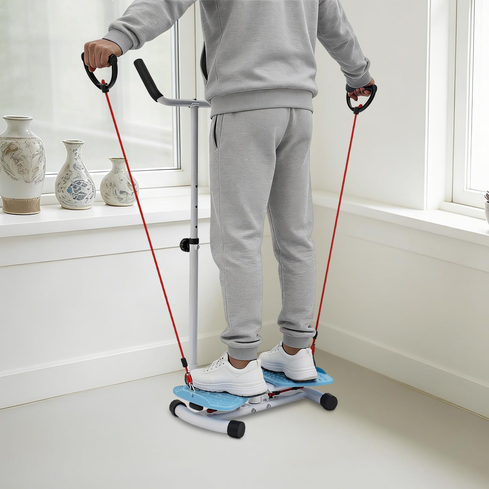 Twist Board Twister talii z uchwytami i taśmami oporowymi, trenażer mięśni brzucha i deska do balansowania w domu, ciche urządzenie fitness do odchudzania, masażu stóp, spalania kalorii i treningu