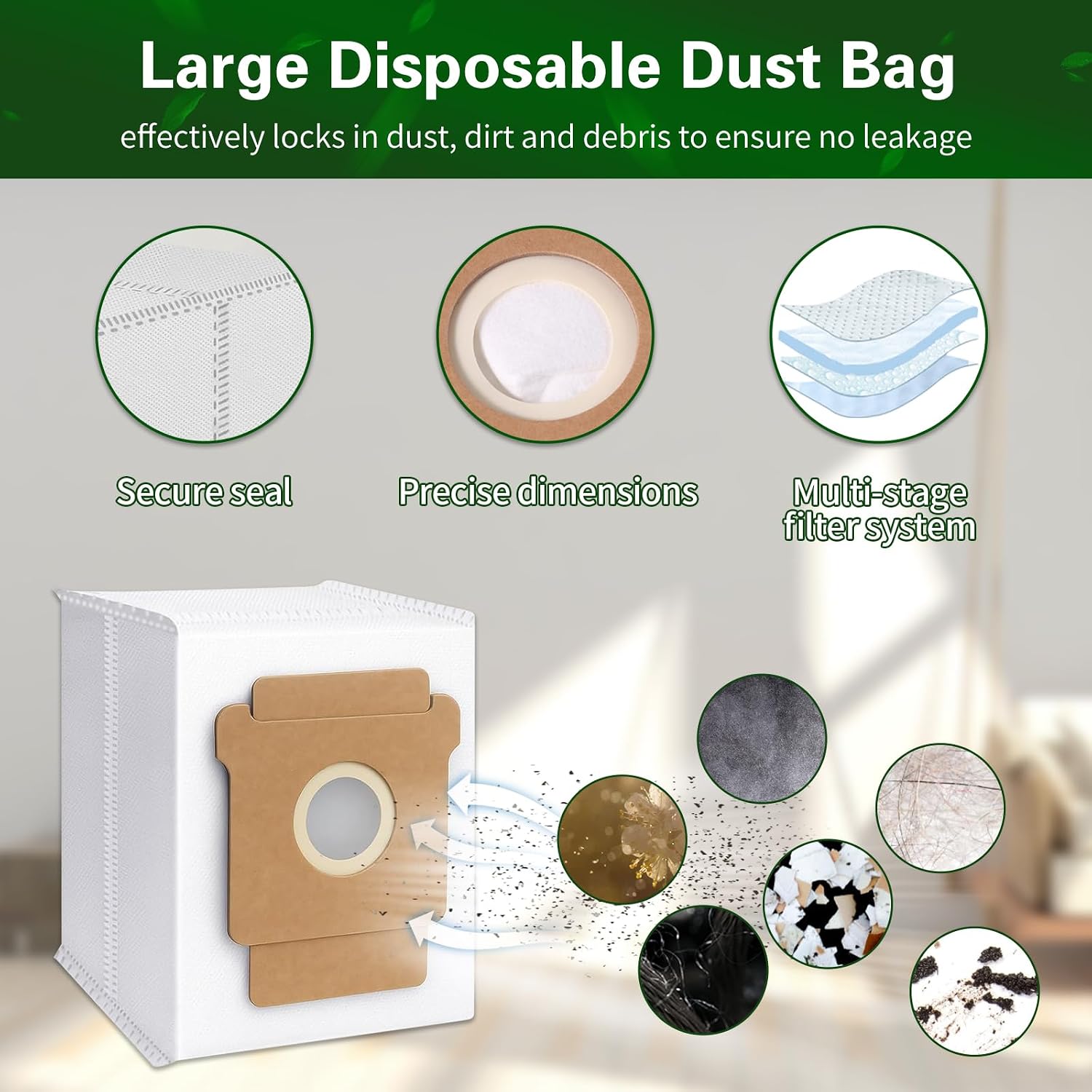 Replacement Parts Kit for iRobot Roomba 505X Combo, Plus 405/505/507 Combo Vacuum Accessories Including 2 Main Brushes, 6 Dust Bags, 6 Mop Pads, 4 Filters, 6 Side Brushes and 1 Cleaning Tool