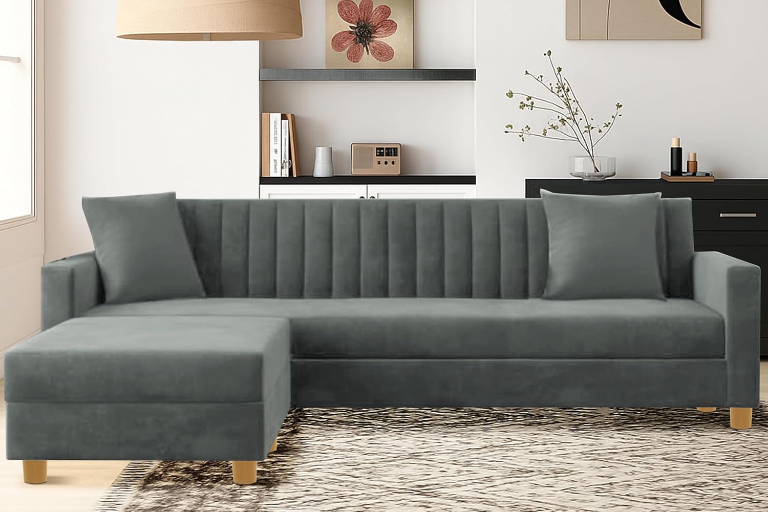 L-Shape Velvet Sofa Set L-Shape Velvet Sofa Set