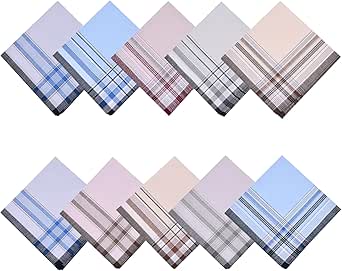 12 Fazzoletti In Cotone Per Uomo - Taschino Elegante 40x40cm, Plaid Classico, Lavabile In Lavatrice - Foto 4