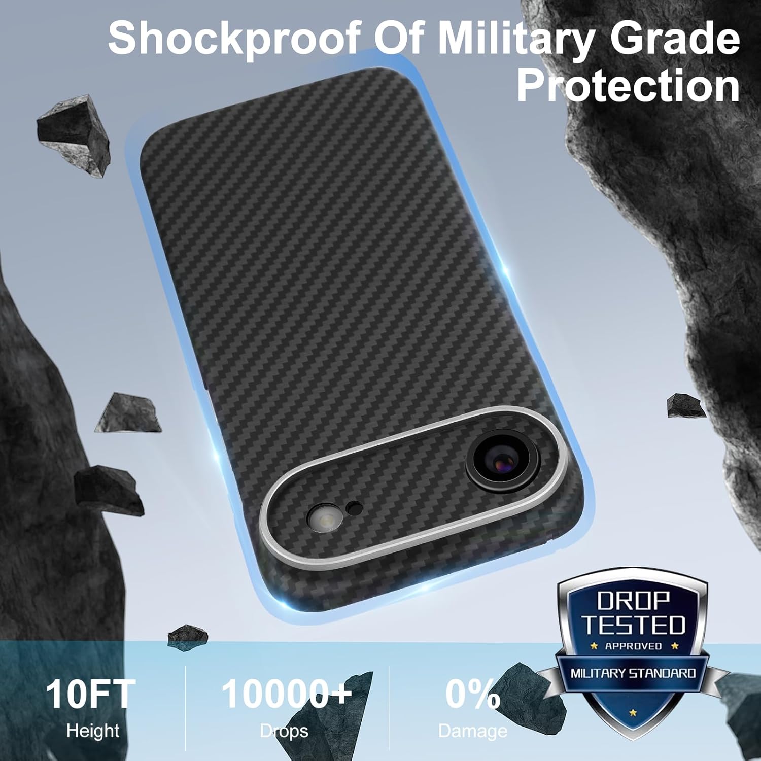 memumi Real Aramid Fiber for iPhone Air 2025 Case, [NO-case Feeling] Durable Sturdy Aramid Fiber with 0.5mm Slim Case for iPhone 17 Air Thin and Minimalist in Carbon Fiber Design, Grey Black - Image 5