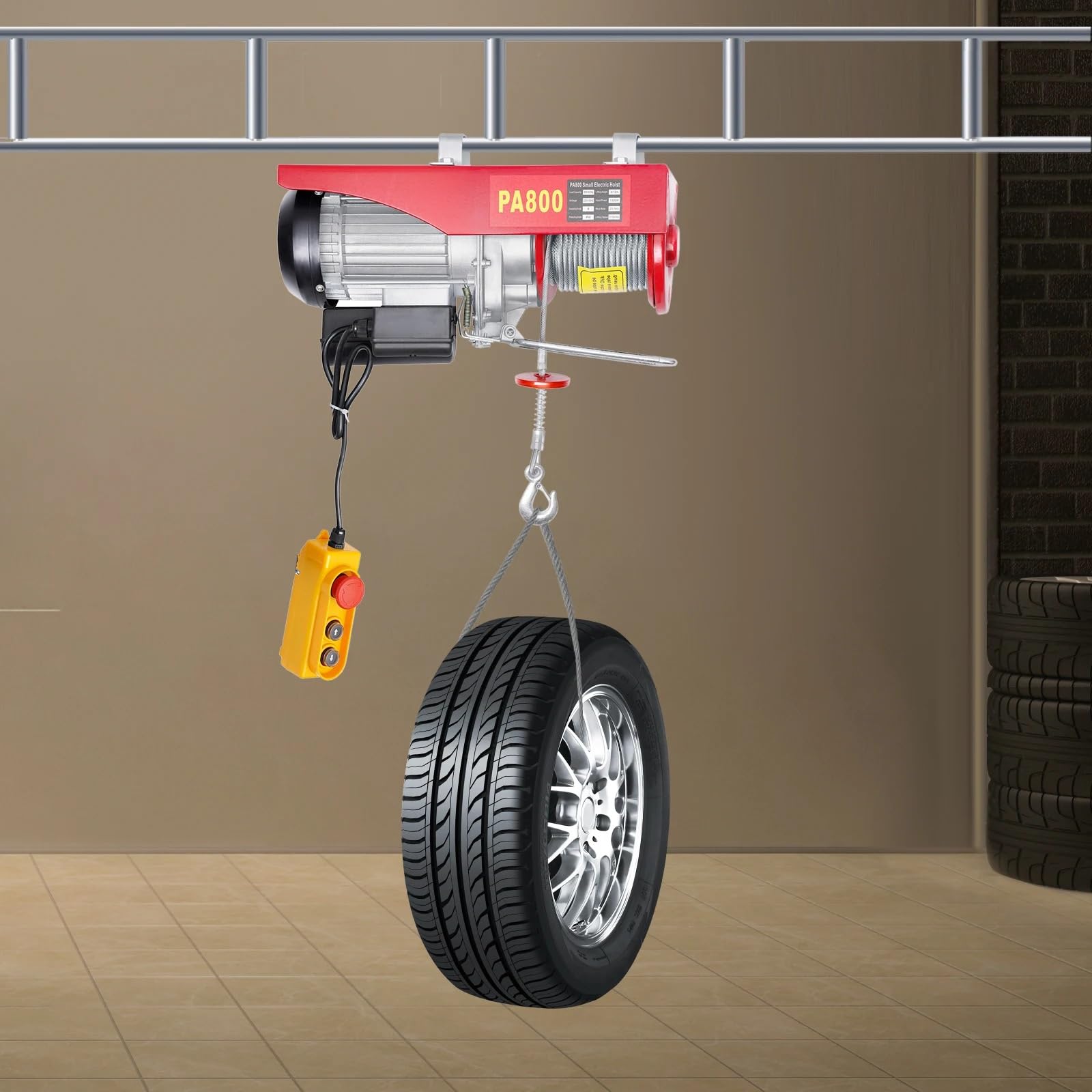 Argani elettrici 400-800 kg Paranco elettrico di sollevamento doppie imbracature gru verricello per barca auto garage ascensore con telecomando cablato Paranco Elettrico da Puleggia