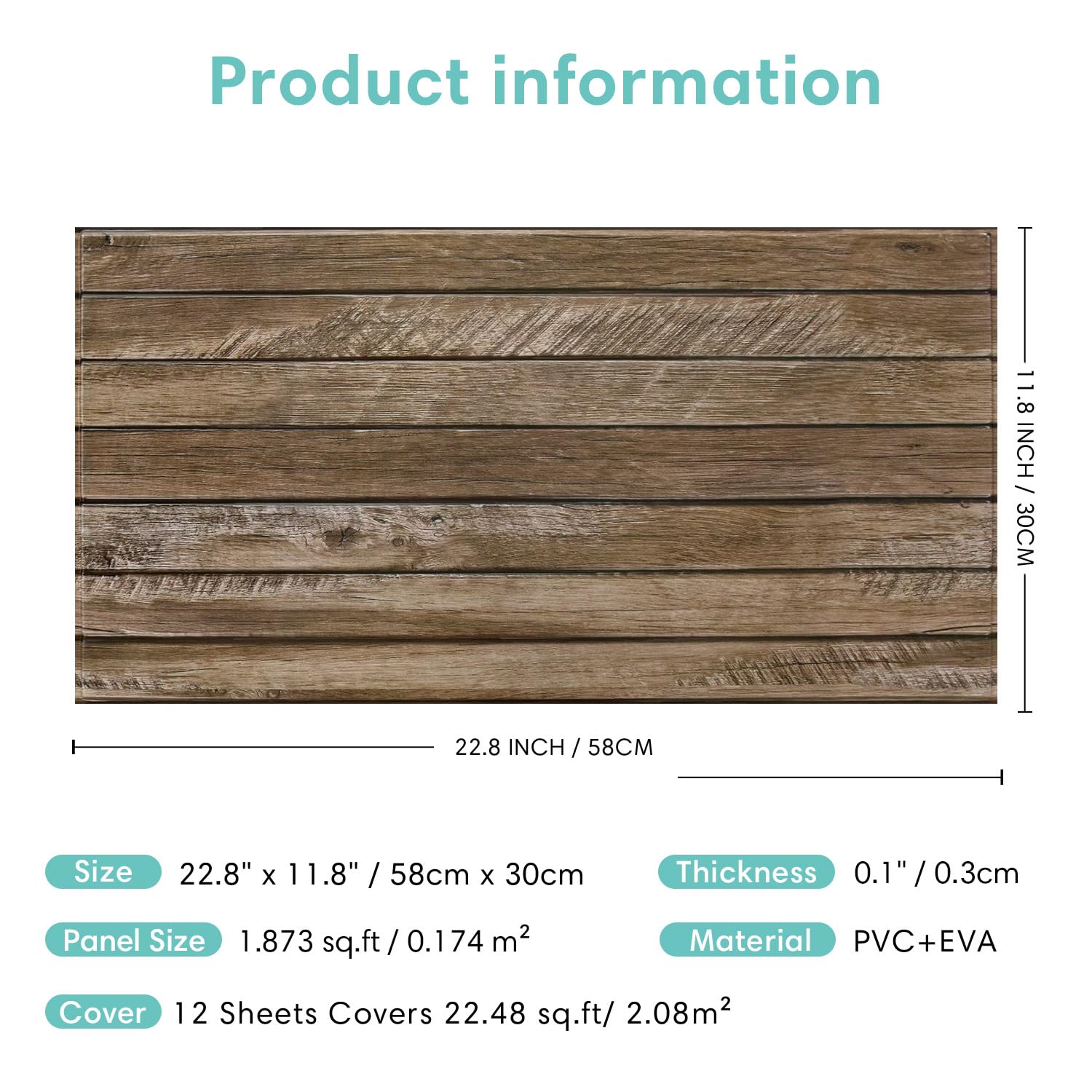 Commomy Pannelli da parete in legno 3D Peel and Stick