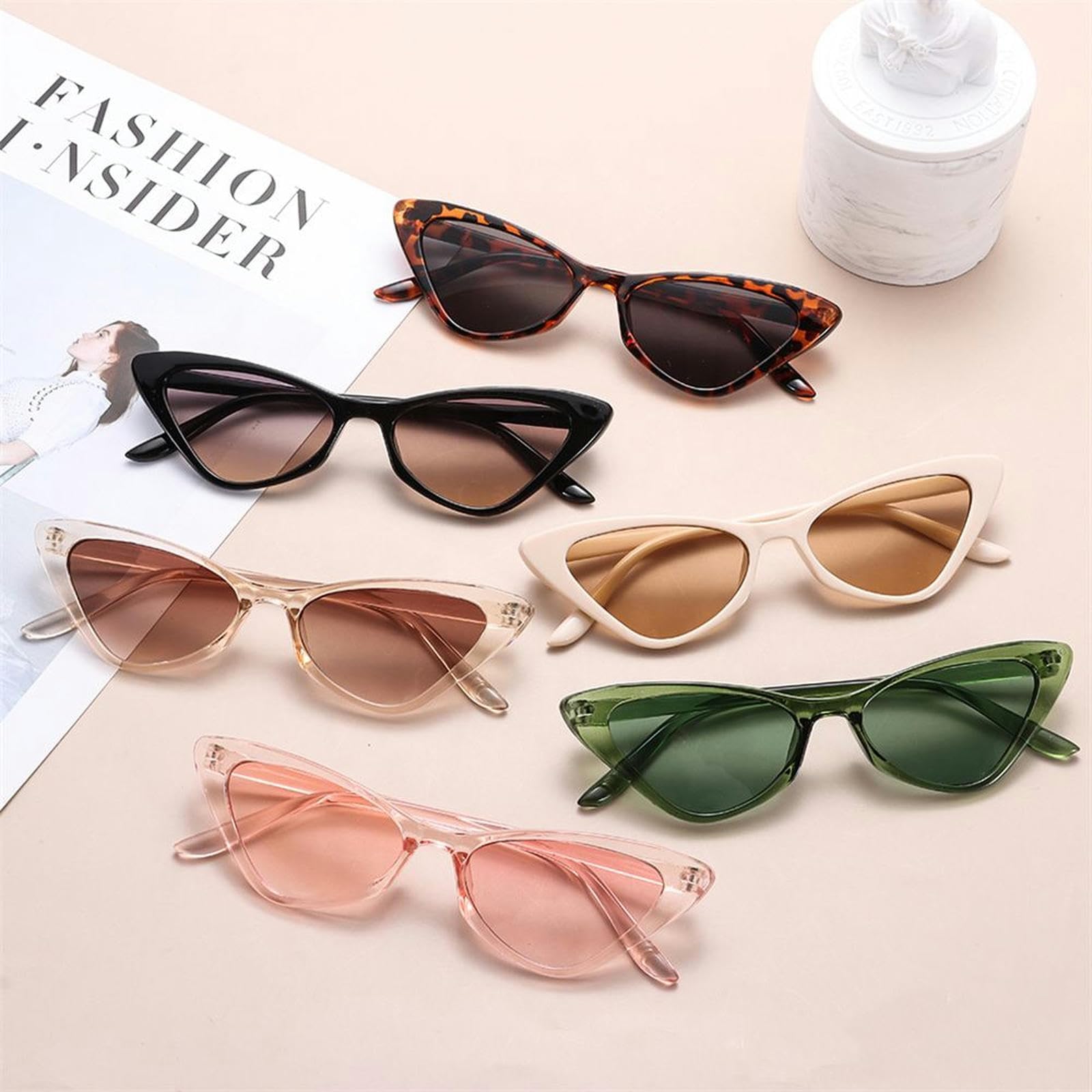 NOGRAX Occhiali Vintage Cat Eye Occhiali Da Sole Small Frame Retro Occhiali Da Sole Trendy Accessori Per Abbigliamento Occhiali