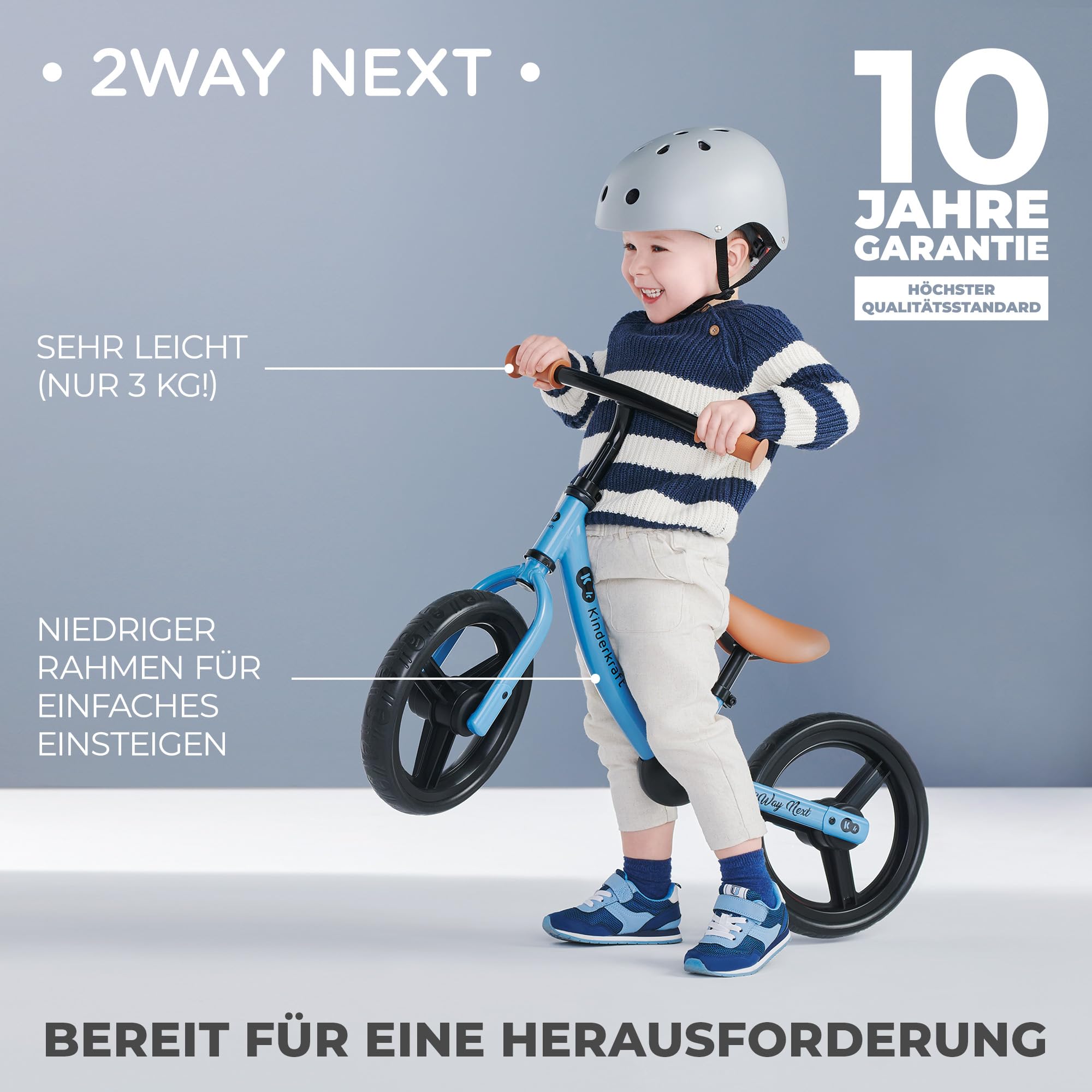 Kinderkraft 2WAY Next Laufrad ab 2 Jahre, Licht Lauflernrad, Kinder fahrader, 12 Zoll Räder, Höhenverstellbar Sattel und Lenker, Einfache Montage, Begrenzter Lenkeinschlag, Gummigriffe, Rosa