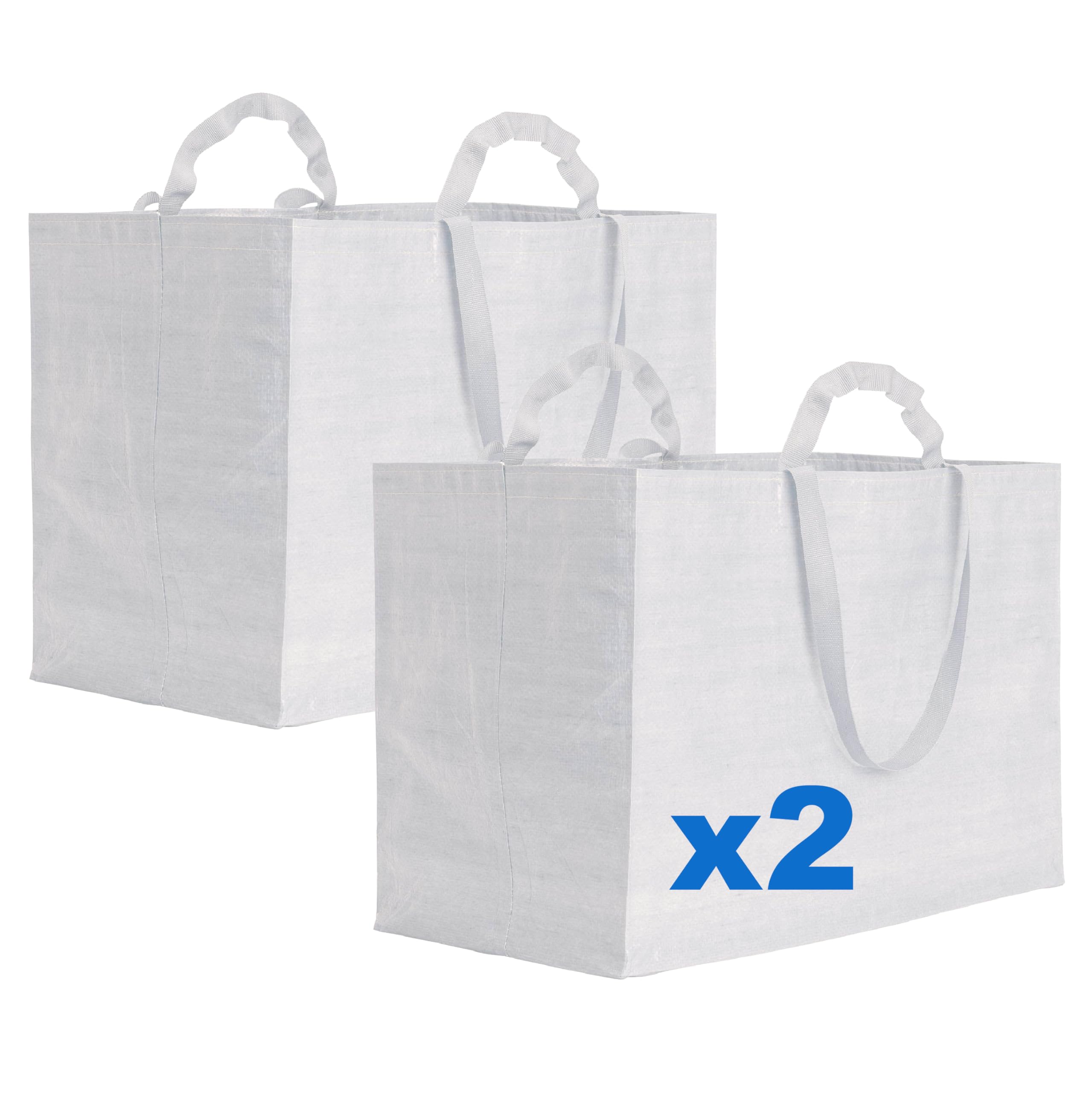 Artexia Sac de courses robuste en polypropylène recyclé laminé Maxi cabas avec soufflet et doubles poignées