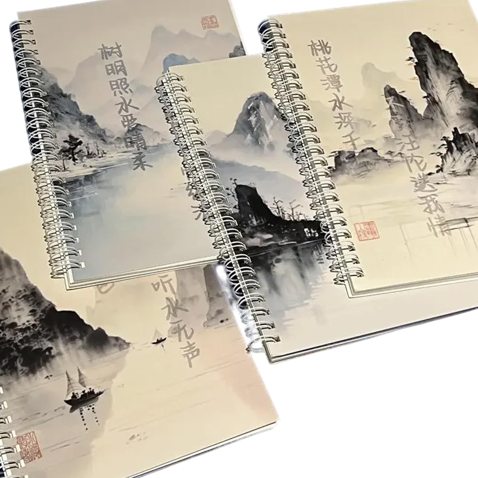 Carnets de notes à double spirale pages lignées couverture rigide lot de 4 pour journal