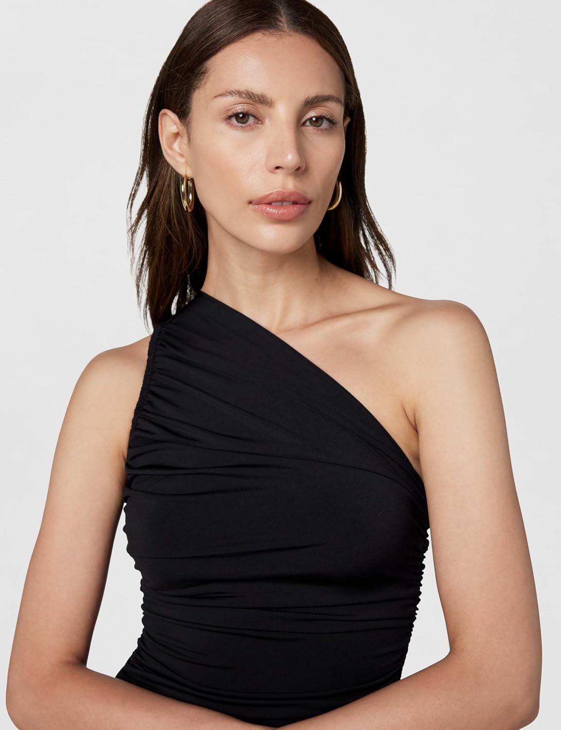 Michael Kors Womens Ruched One Shoulder Mini Dress - Image 4