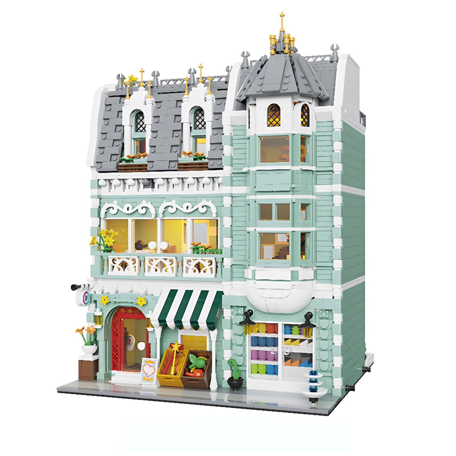 Henofen City Grocery Store Building Blocks Set for Adults, 3 Levels Street View Modular House Building, Christmas Birthday Gift for Teens(2225 Pcs)