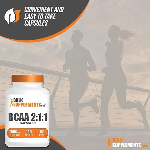 Miniatura 6 de BULKSUPPLEMENTS.COM BCAA 211 Cápsulas - Aminoácidos de cadena ramificada, suplementos de BCAA, cápsulas BCAA - BCAA 1000 mg, píldoras BCAA - Sin