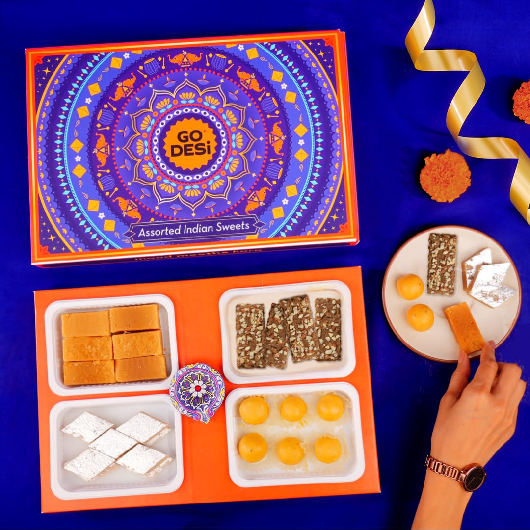 Assorted Meetha Gift Box | Kaju Katli | Besan Laddoo | Mysore Pak | Badam Coconut Barfi | Sweets | Indian Mithai | Indian Sweets Gift Pack