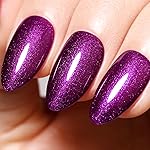 Imtiti Pearl Gel Nail Polish,0.5 Fl Oz Wine Purple Glitter Drawing Gel Polish Shell Thread Shimmer Mermaid Nail Gel Polish Soak Off UV LED for Home DIY Nail Art Manicure Salon