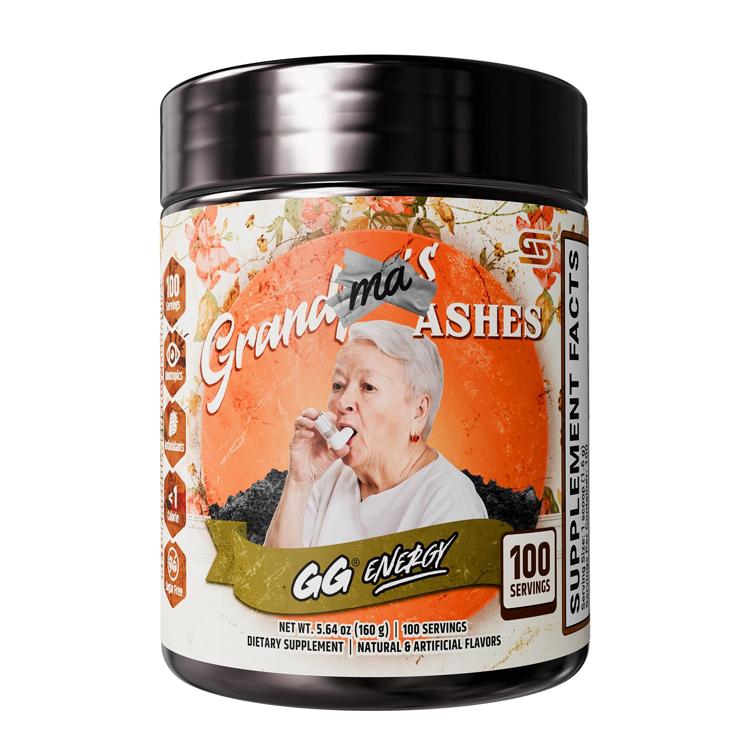 Gamer Supps GG Energy - Grandma's Ashes by Goons, cafeína e vitaminas, 100 porções
