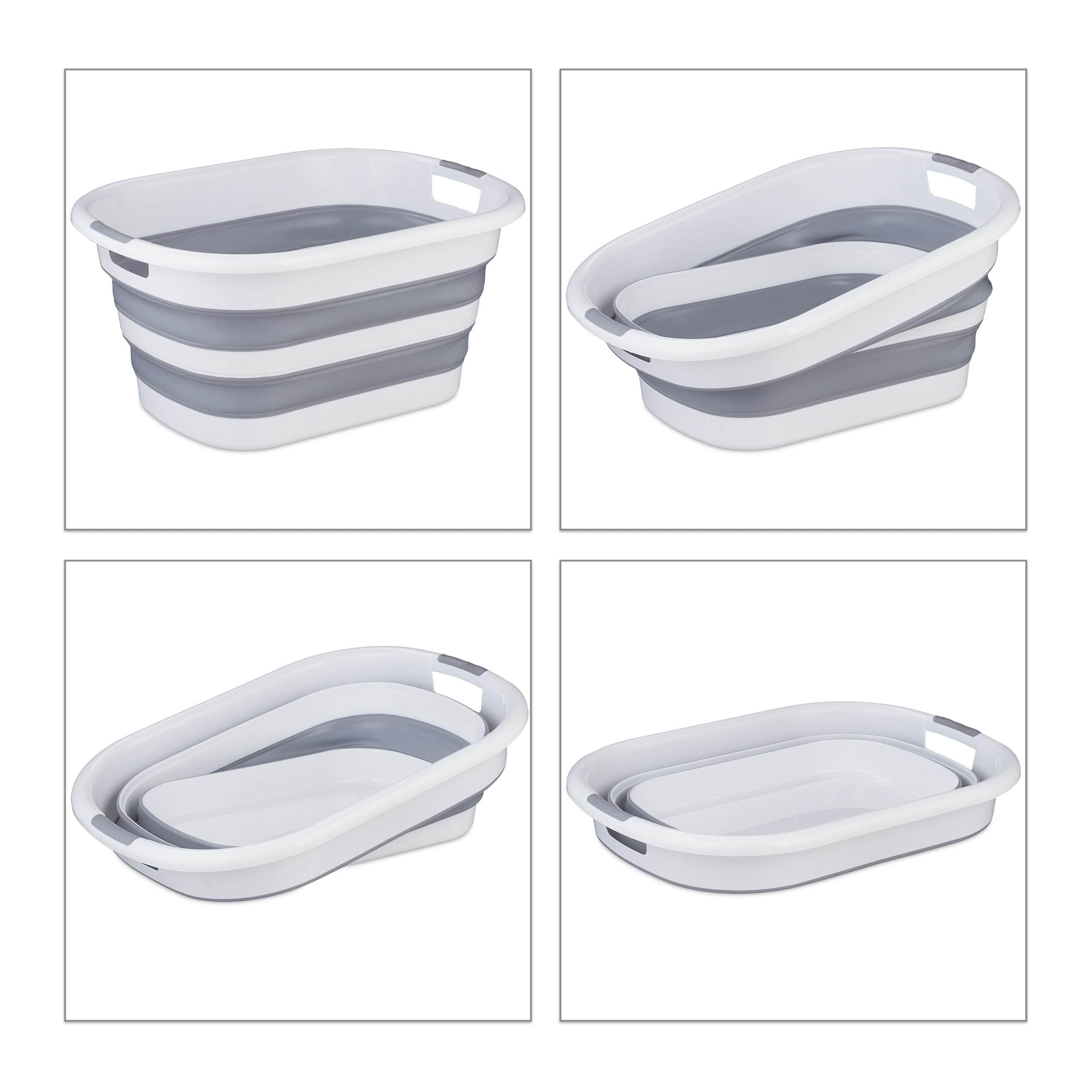 Russell Hobbs LA053879WHTEU cesto per lavanderia pieghevole plastica, 27L, contenitore per