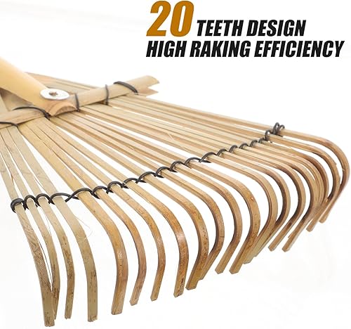 Miniatura 3 de Yardwe Rastrillo de nivelación de patio, rastrillo de mano, rastrillo de mango corto, para plantar, mini herramienta de recolección de hojas para