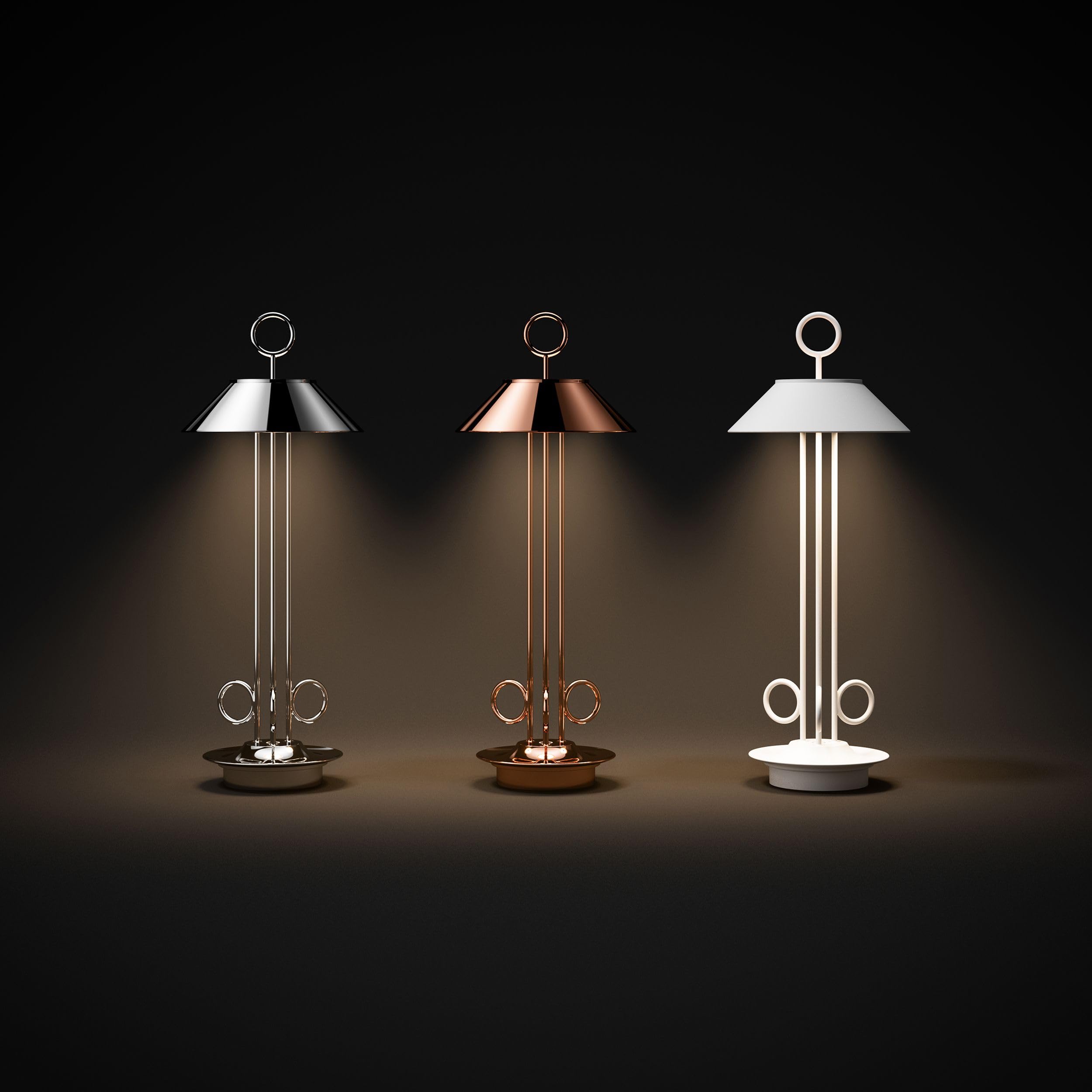 SIGOR Nudiderot - Dimmbare LED Akku-Tischleuchte Indoor & Outdoor, IP54 spritzwassergeschützt, Höhe 42,5cm, aufladbar mit Easy-Connect, 12 h Leuchtdauer, kupferfarben