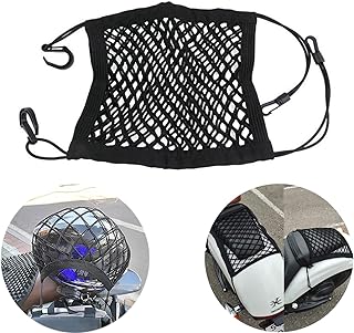 Motorcycle Cargo Net,High Elastic Double Layer Motorcycle Net for Helmet Storage,10"X11" Bungee Cargo Net with Hooks,Motorcycle Luggage Net Motorcycle Accessories,Ideal for Bike,ATV,Motorcycle