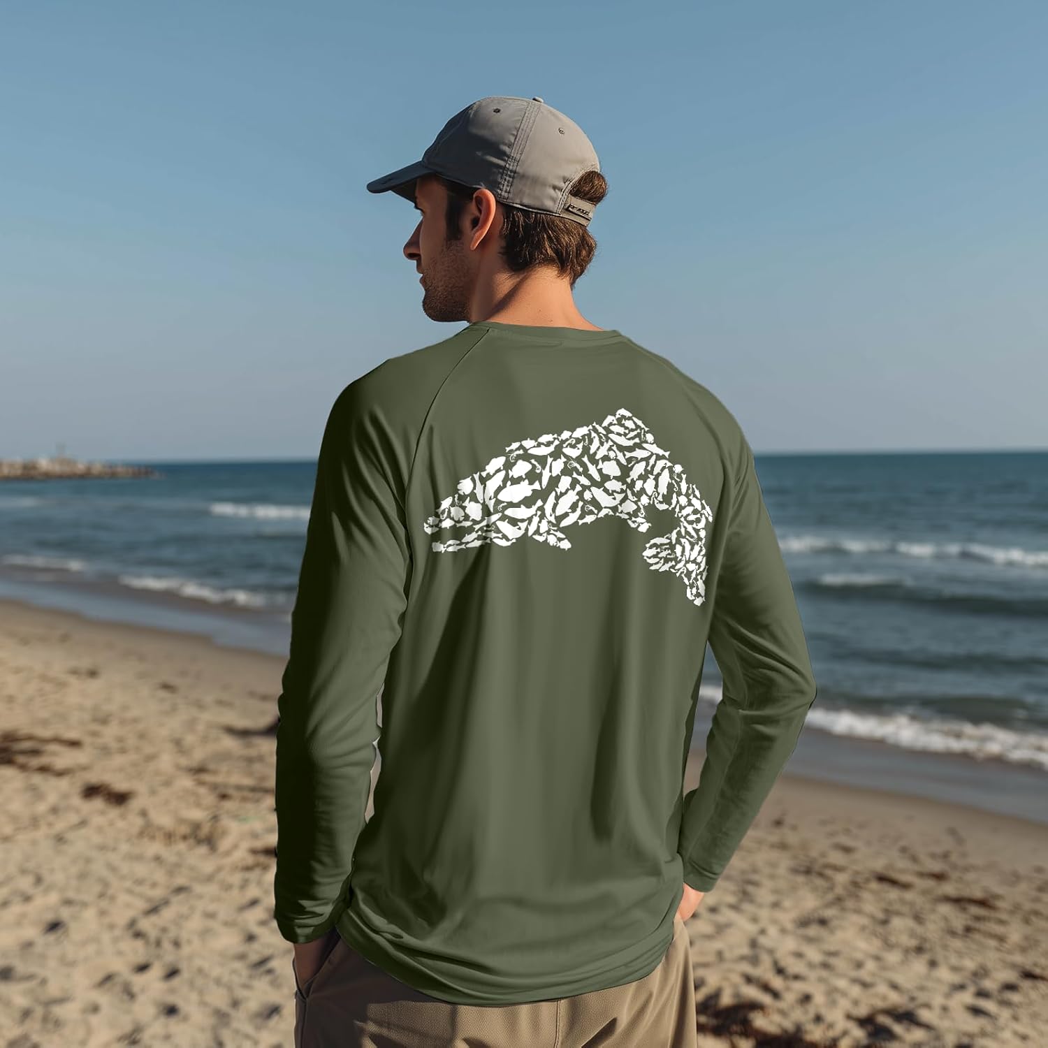 Palmyth Fishing Shirts for Men Sun Protection Long Sleeve T Shirt UPF 50+ Quick Dry Tee - Image 3