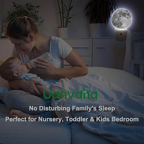 Miniatura 5 de Lámpara de luna de noche para niños y niñas, dormitorio, 0.5 W, luz tenue apta para dormir, luz gris tierra, enchufable, lámpara LED con sensor