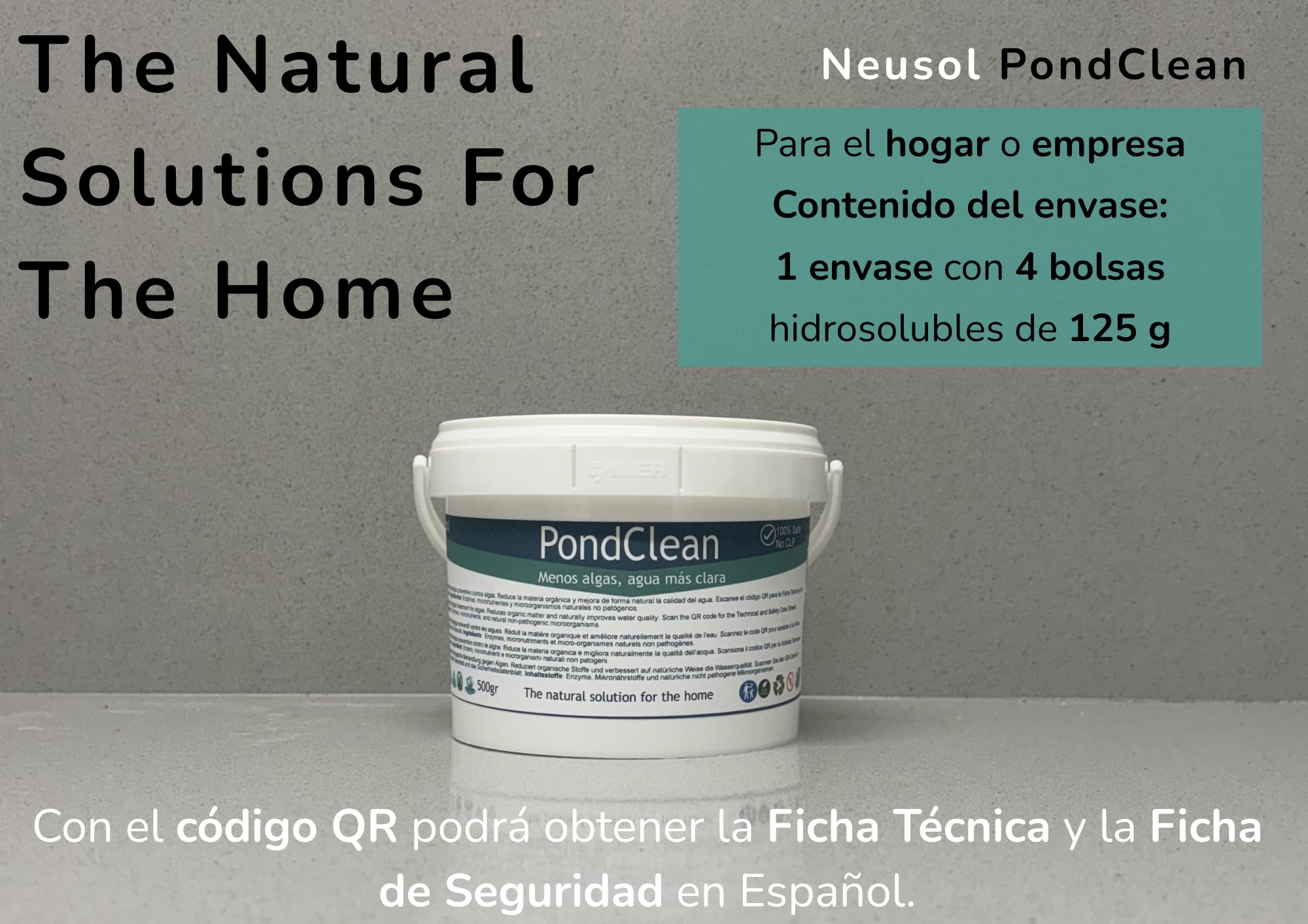 PondClean – Tratamiento Biológico Preventivo para Estanques, Lagos y Fuentes | Control de Algas y Aguas Verdes | Clarifica el Agua, Reduce Lodos y Olores | 100 % Seguro para la Vida Acuática