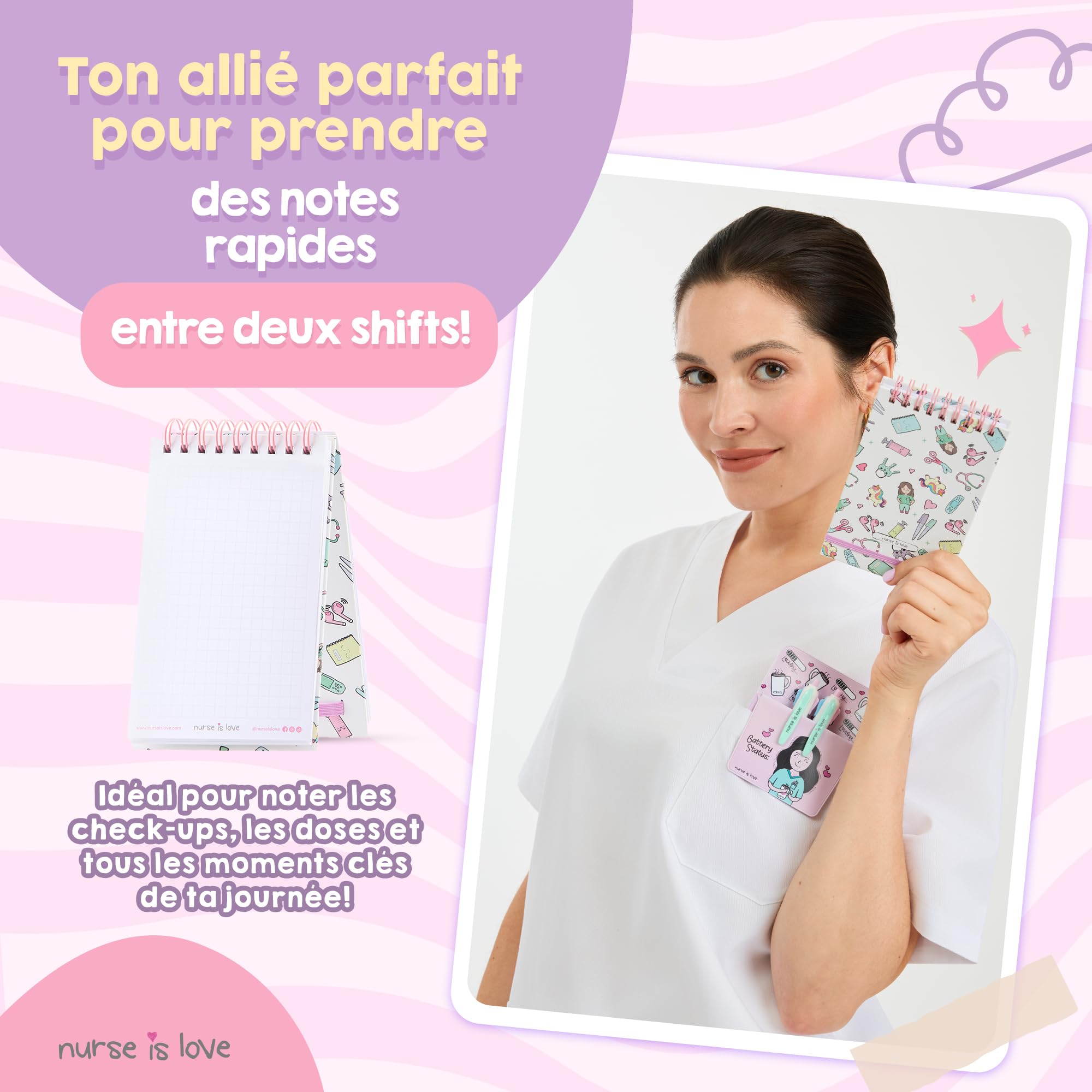 Petit Carnet De Notes Spirale A7 Pour Infirmiere & Aide Soignante - Cadeau Médecins UNICORNS