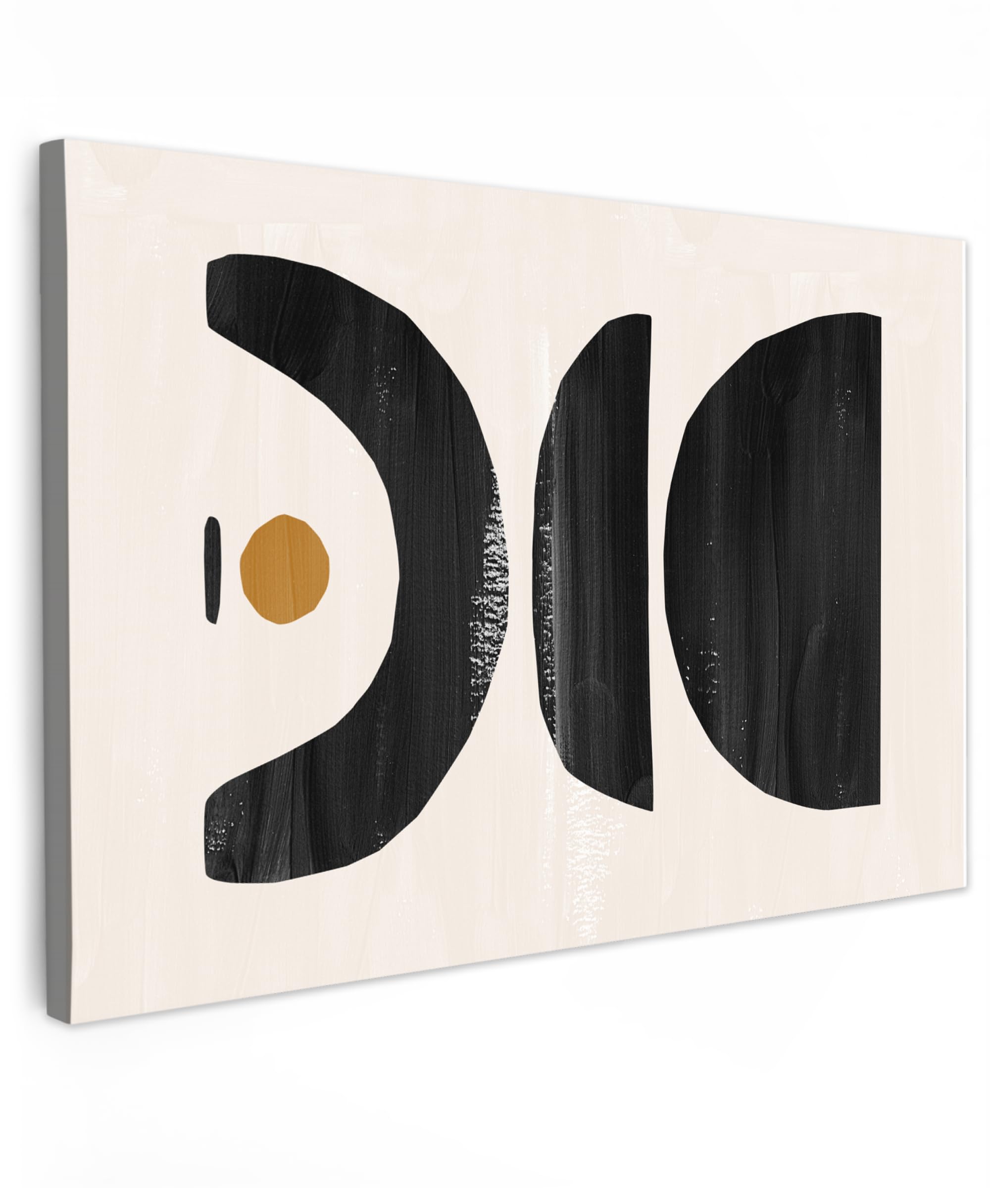 MuchoWow© Canvas Wall Art Work 12"x8" / 30x20 cm Room Decor Painting Wallfillers Picture Decoration Prints Modern - Abstract art - Black - Beige — image 1