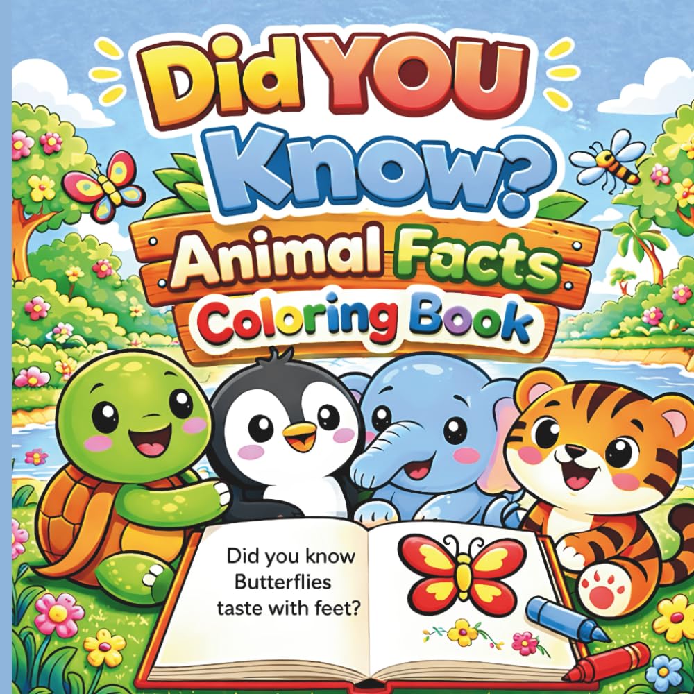Did You Know? Animal Facts Coloring Book: Ages 2-5 | Animal Facts and Easy Coloring Pages for Little Learners